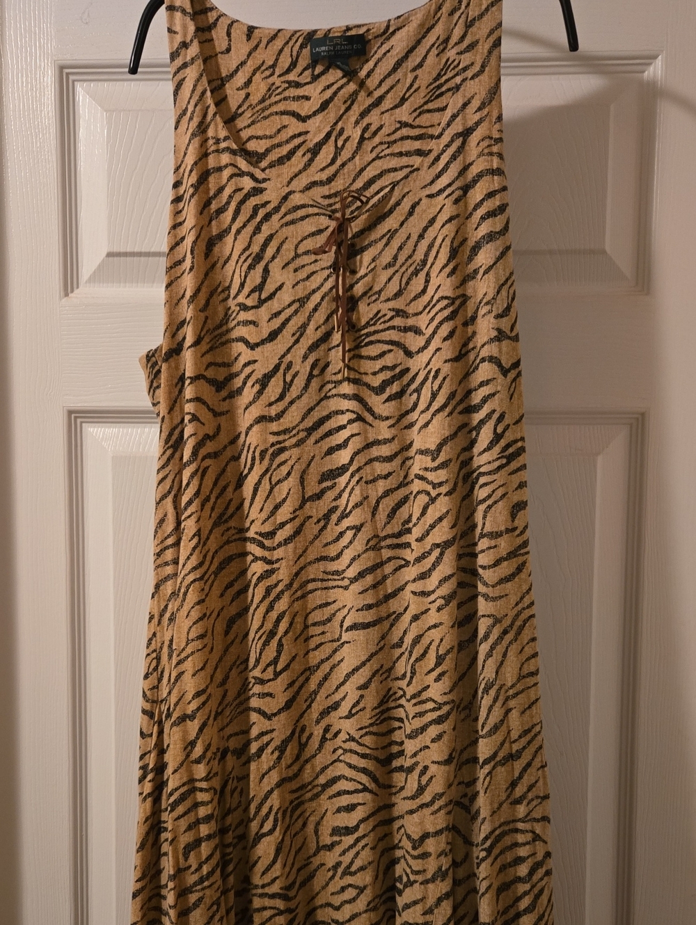 NWOT Lauren Ralph Lauren Tan and Black Animal Print Maxi Dress XL